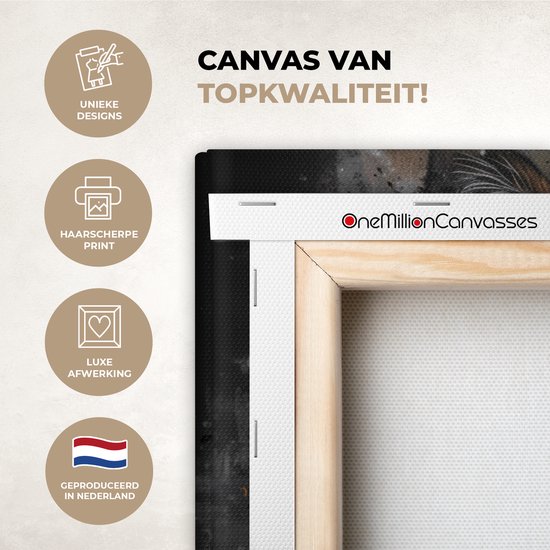 Details van een canvas schilderij: unieke ontwerpen, haarscherpe print, luxe afwerking, geproduceerd in Nederland.