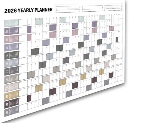 Jaarplanner 2026 - 118x84cm (A0) - 135gms gesatineerd posterpapier