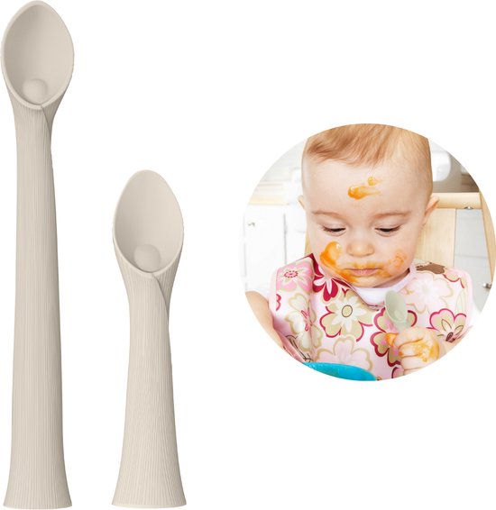 Cuillères d’entraînement pour bébé à ventouse – Pré-cuillère et cuillère d’aide parentale en 100% silicone – Lot de 2 – Broemba®