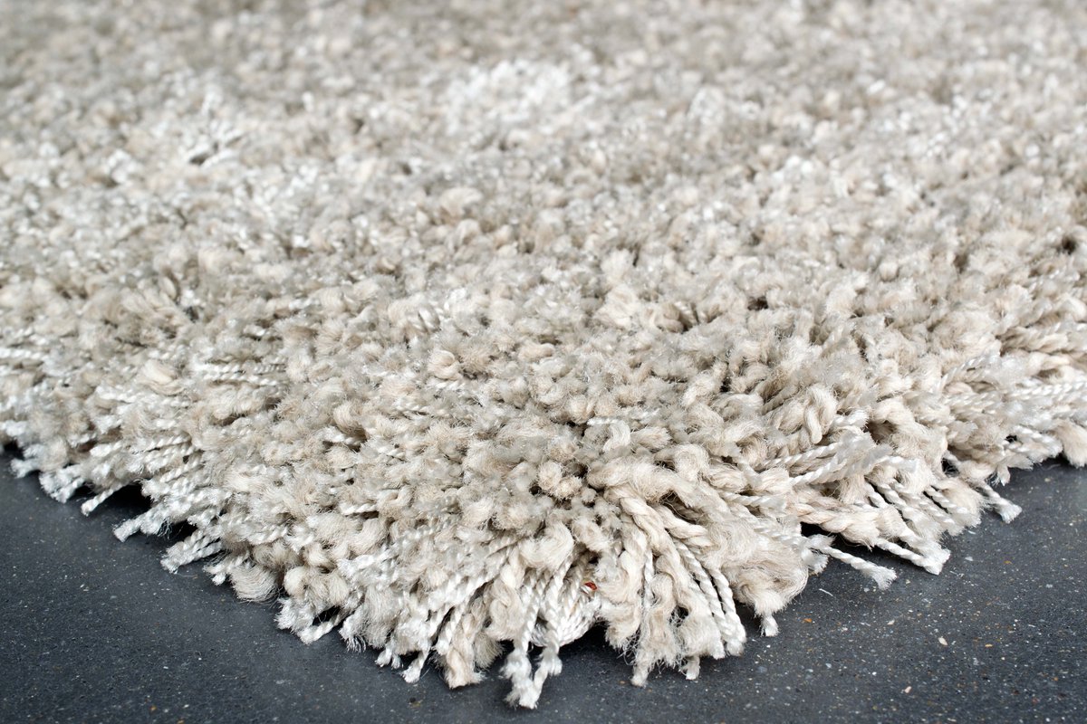 Rugsman Mellow Vloerkleed - 200 x 200 cm - Beige - Rechthoekig, Loper, Rond - Syntethisch - Woonkamer - Effen - Shaggy - Hoogpolig, Boho, Modern