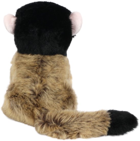 Uni-Toys - doodshoofd aap met baby, zittend - 19 cm (hoogte) - pluche