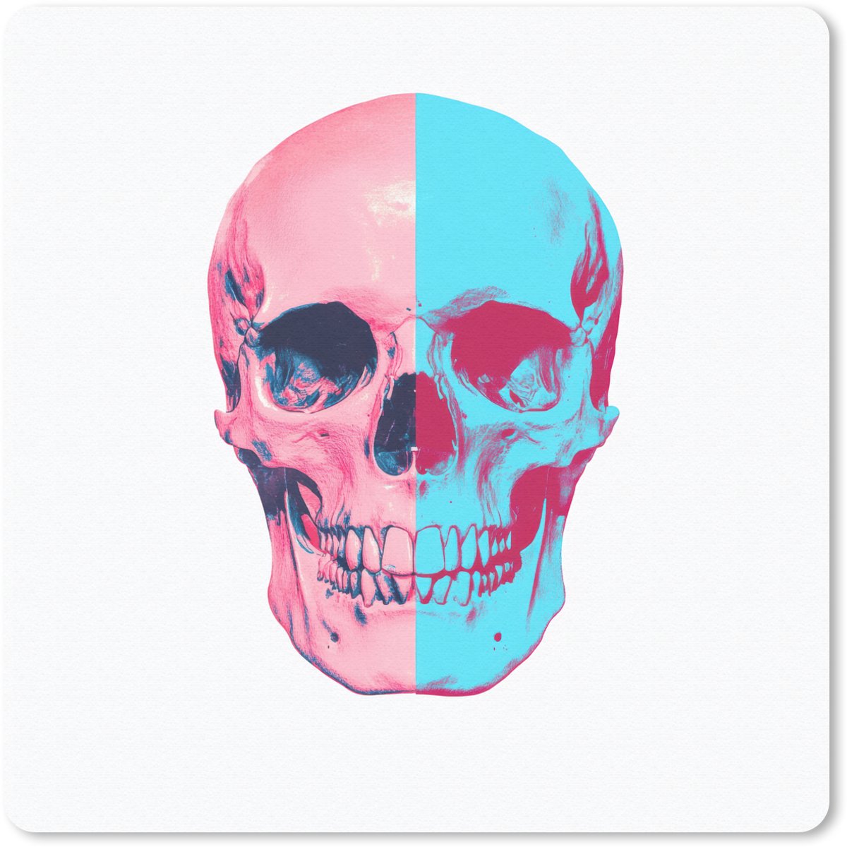 Muismat 30x30 cm - Mousepad Schedel - Grafisch - Roze - Verdeeld - Muismatten