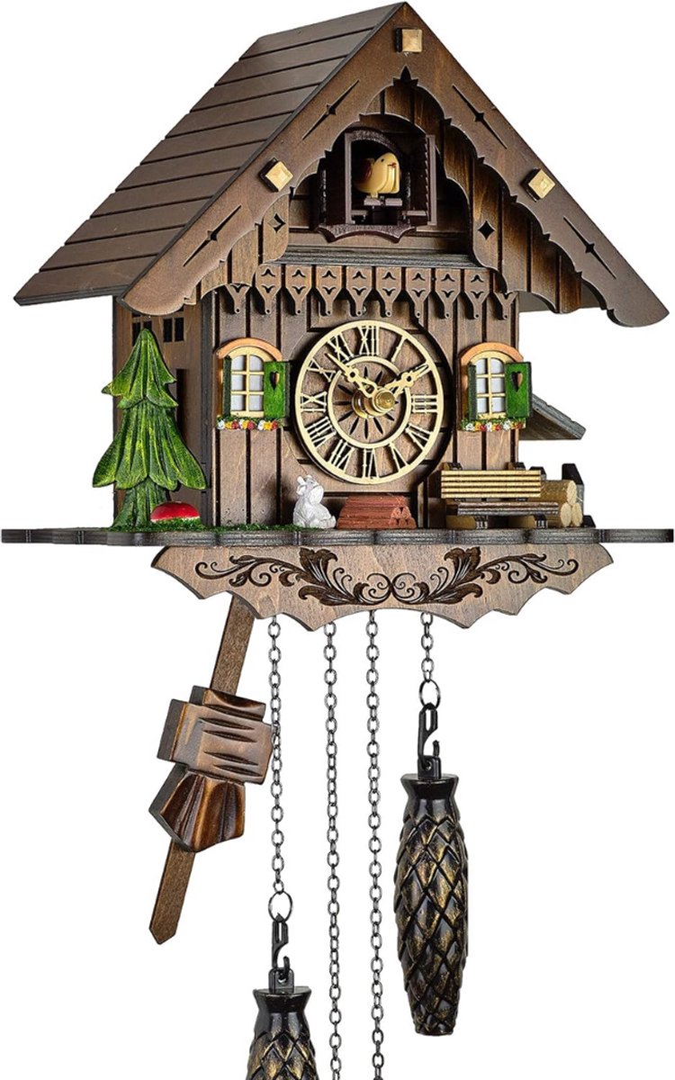 Koekoeksklok Modern - Vogelhuisje - Wandklok Antiek - Bruin