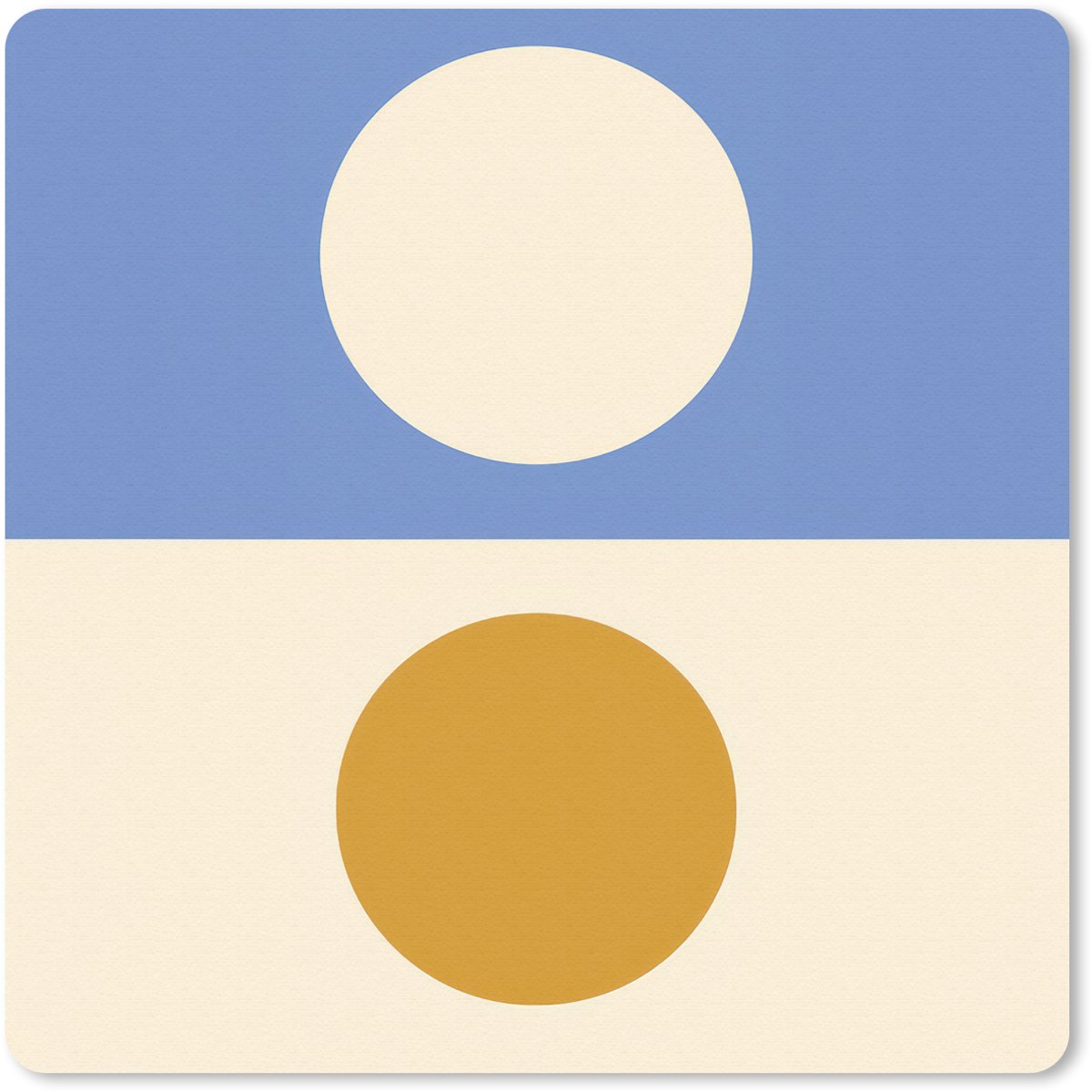 Muismat 20x20 cm - Mousepad Cirkels - Symmetrisch - Wit - Blauw- Geel - Muismatten