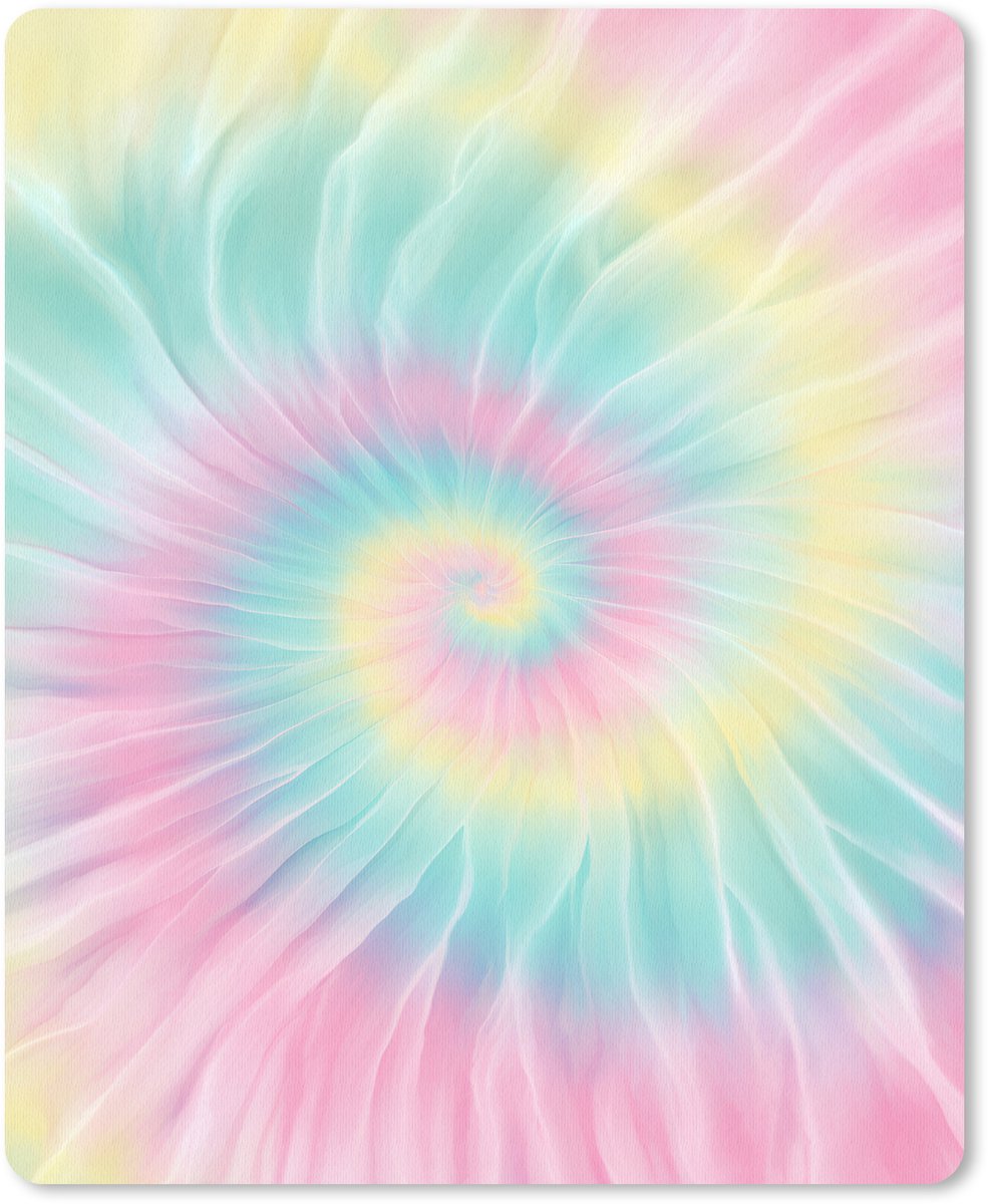 Muismat 19x23 cm - Mousepad Pasteltinten - Tie dye - Roze - Muismatten