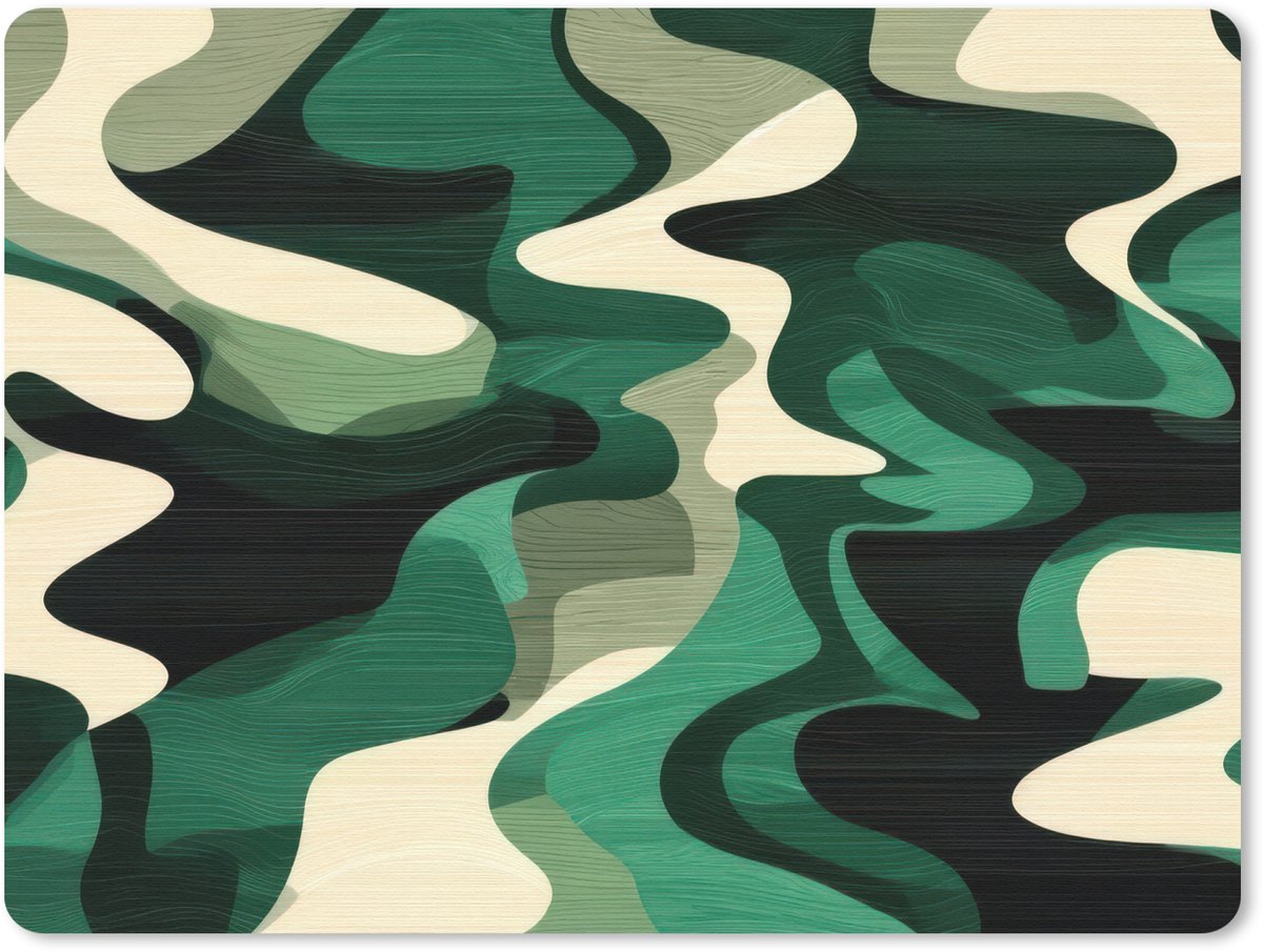 Muismat 23x19 cm - Mousepad Abstract - Camouflage - Groen - Muismatten