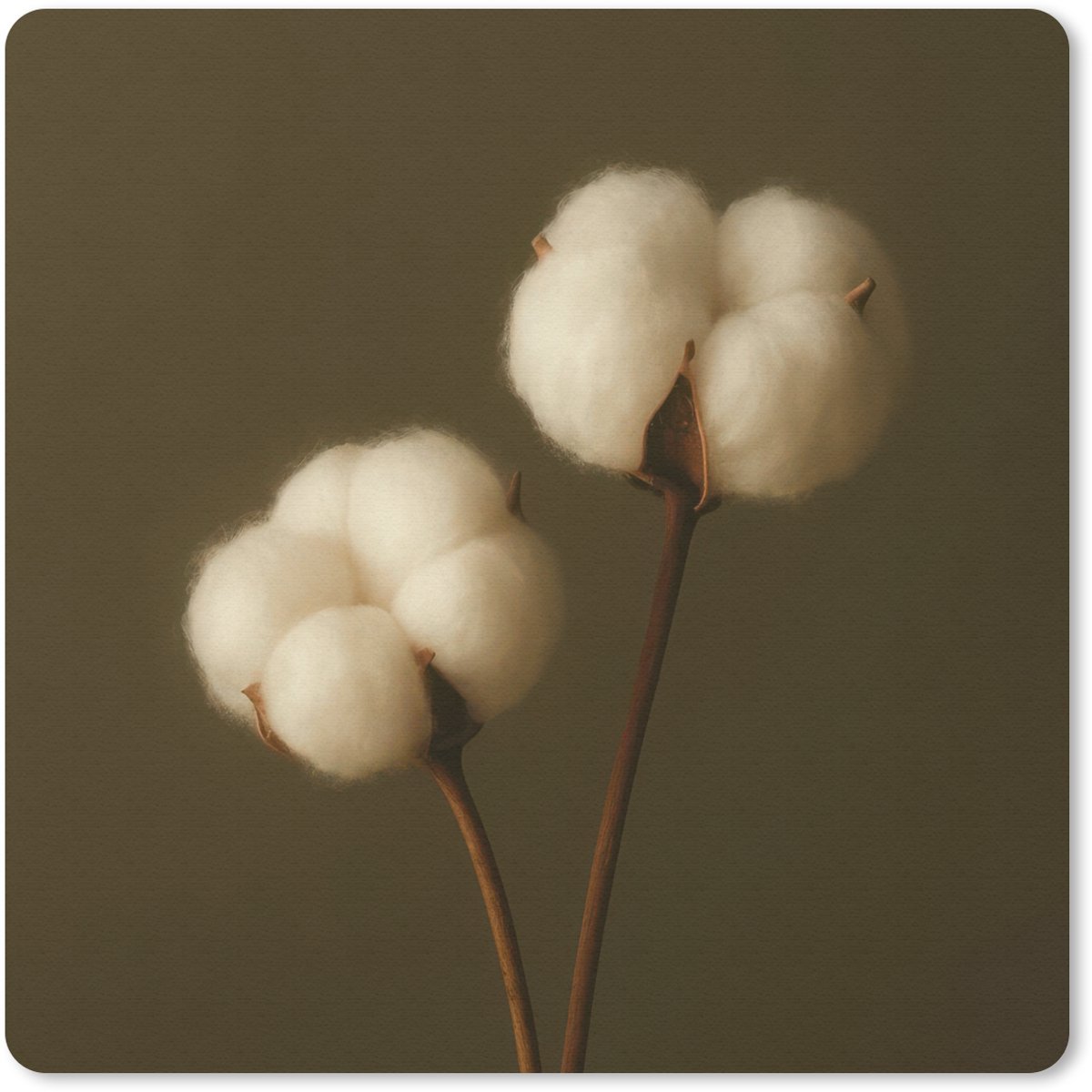 Muismat 30x30 cm - Mousepad Takken - Katoen - Wit - Bollen - Muismatten
