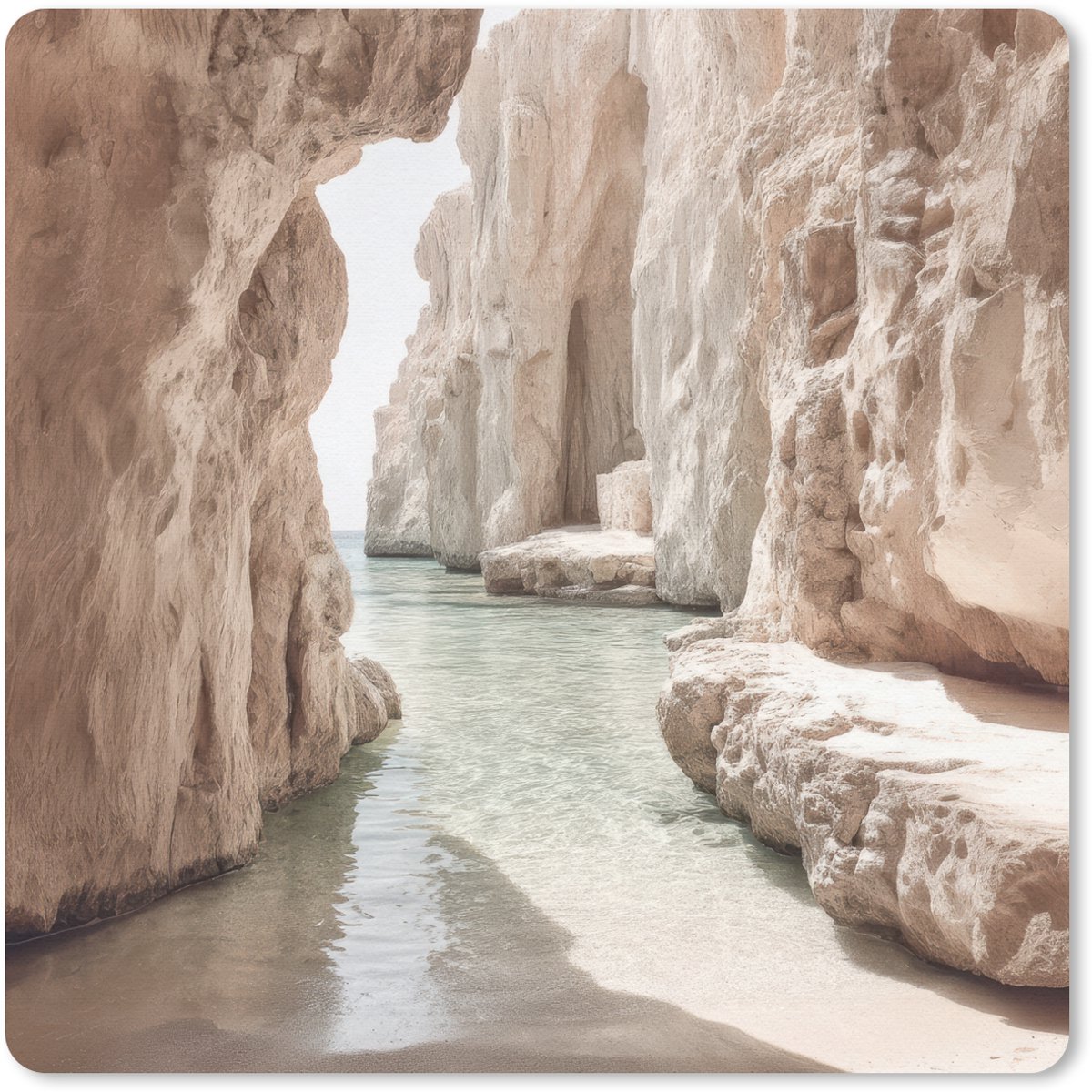 Muismat 30x30 cm - Mousepad Rotsen - Zee - Zand - Kloof - Muismatten