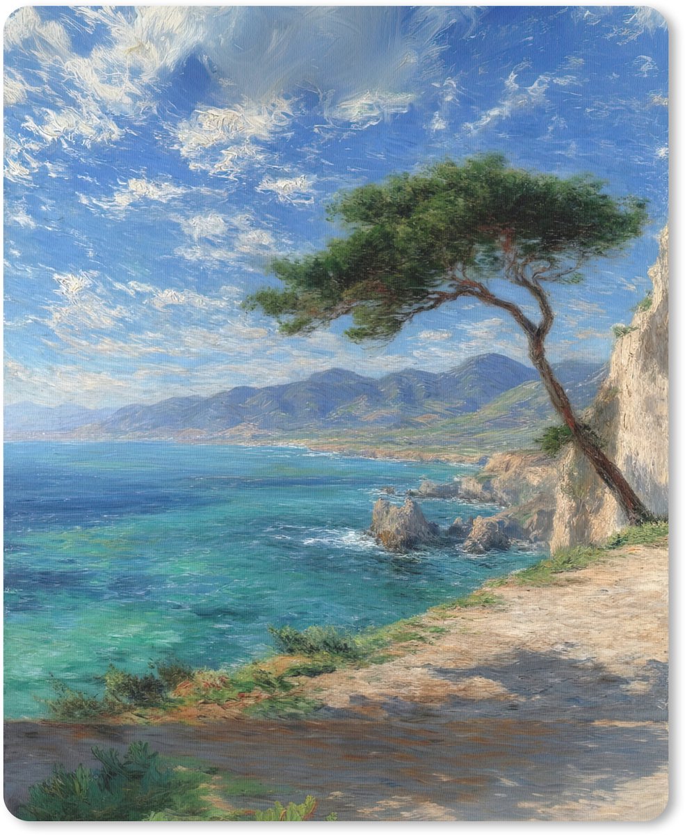 Muismat 19x23 cm - Mousepad Rotsen - Kustlijn - Boom - Bergen - Muismatten