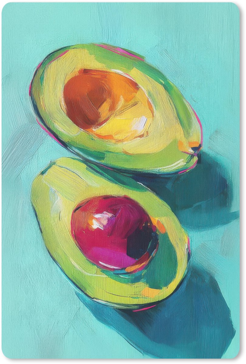 Muismat 18x27 cm - Mousepad Avocado - Groen - Pit - Schaduw - Muismatten