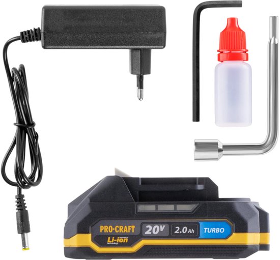 Procraft ES32Li accu-takkenschaar 20 V borstelloos + 1x accu 2,0 Ah + oplader + koffer — afbeelding 3
