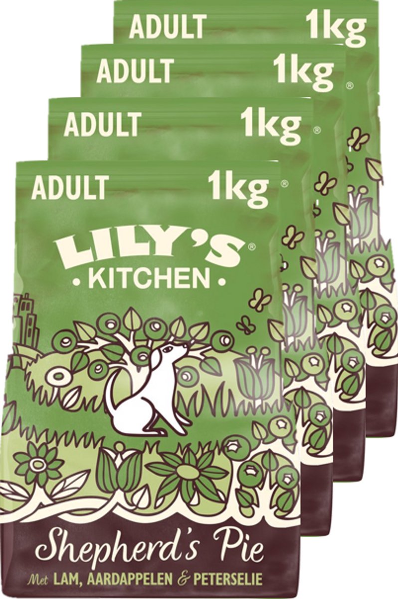 Lily's Kitchen Lily's Kitchen - Hondenvoer - Droogvoer - Shepherd's Pie Boerenschotel met Lam - 4 x 1 kg