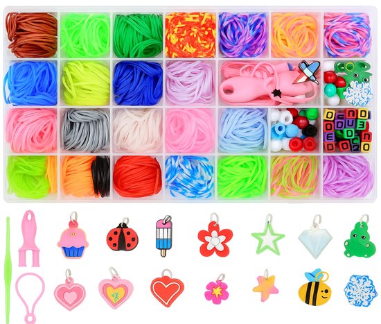 BOTC Loombandjes Starterspakket - 26 Kleuren - 1700+Delig - Loomelastiekjes - Loomen - Loom Pakket