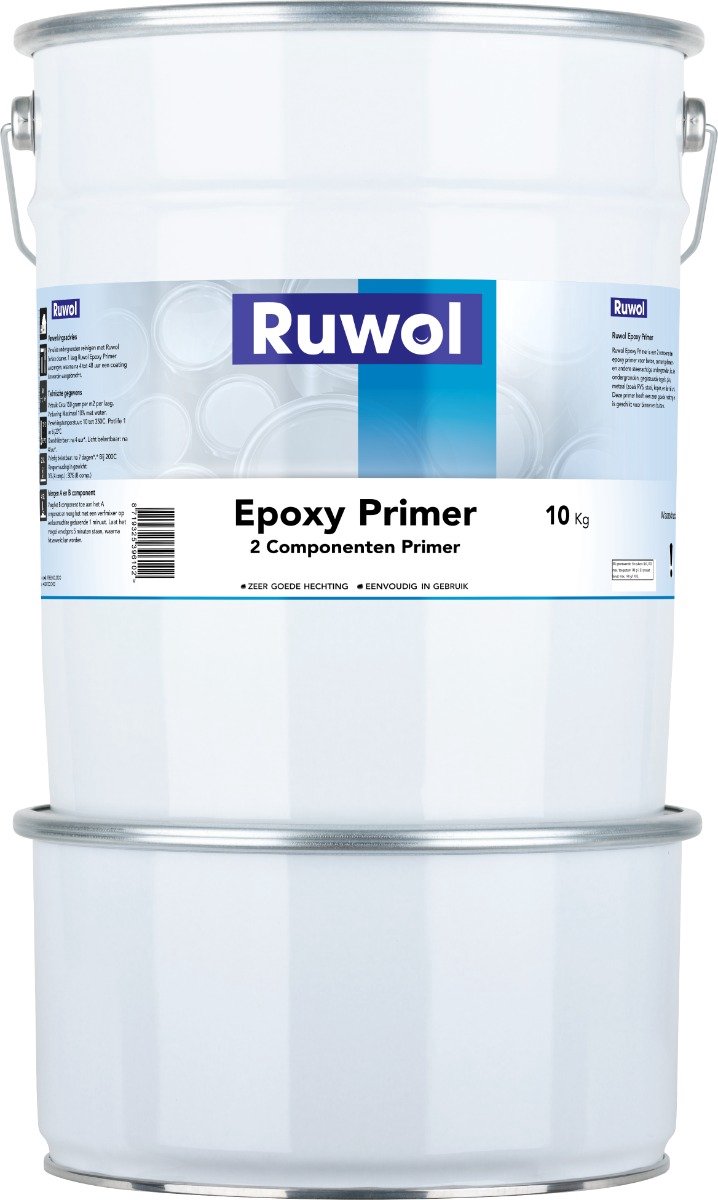 Ruwol 2K Epoxy Primer 10 kg - Primer voor Beton, Steen, Metaal en Hout - 2 Componenten - Als primer voor Epoxy Coating