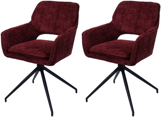 Set Van 2 Eetkamerstoelen MCW N74 Keukenstoel Draaibaar Met Terugloop set-van-2-eetkamerstoelen-mcw-n74-keukenstoel-draaibaar-met-terugloop