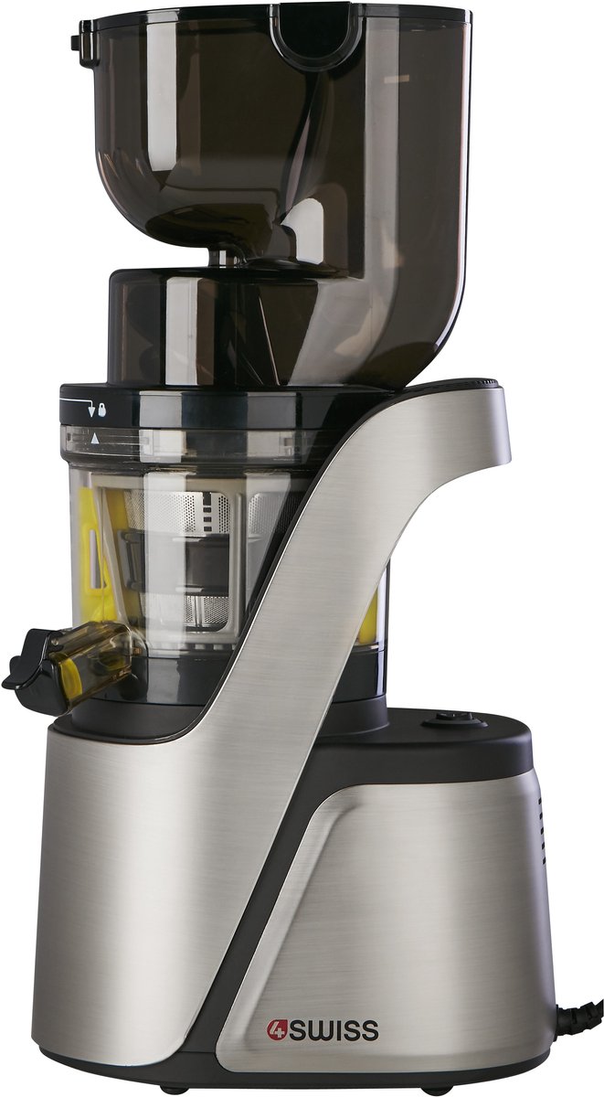 4SWISS Slow Juicer Swan BM105 Platinium Silver, Aantrekkelijk ontwerp, 400 W, 32 tpm, Reverse-functie, XXL-opening thumbnail 3