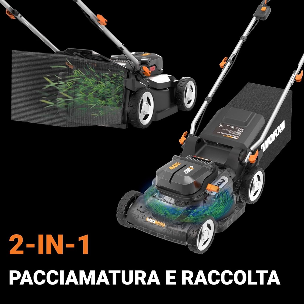 Krachtige Accu Grasmaaier 37 cm Borstelloze Motor Groen - afbeelding 2