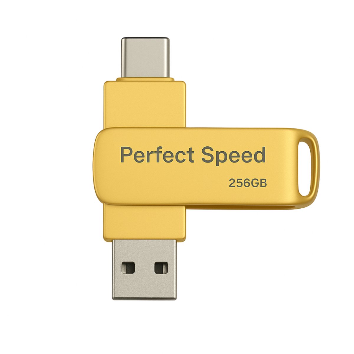 Perfect Speed Usb stick 256 GB - Usb Stick Goud - Flash drive - USB 3.2 - USB C - Hoge snelheid - 3 jaar garantie