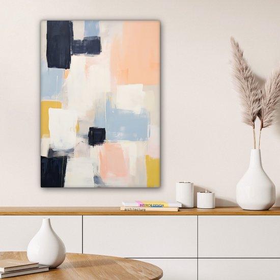 Peinture sur toile Art - Wit - Abstrait - Moderne - 60x80 cm - Décoration murale