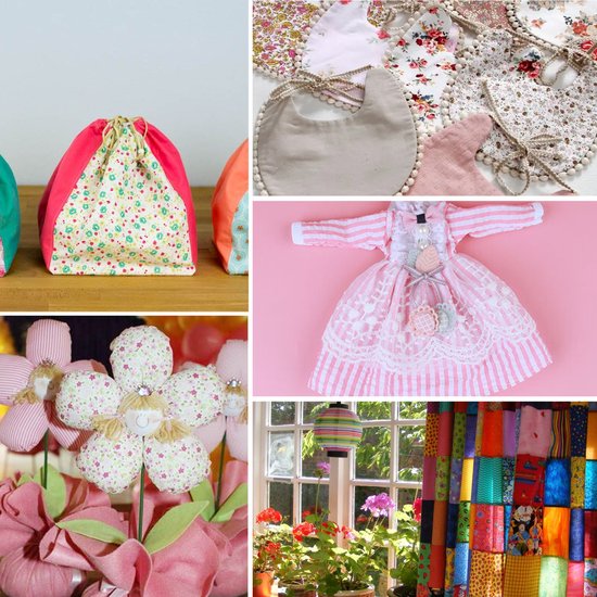 Creativeally Lot de 100 Tissus carrés en Tissus 10 x 10 DIY