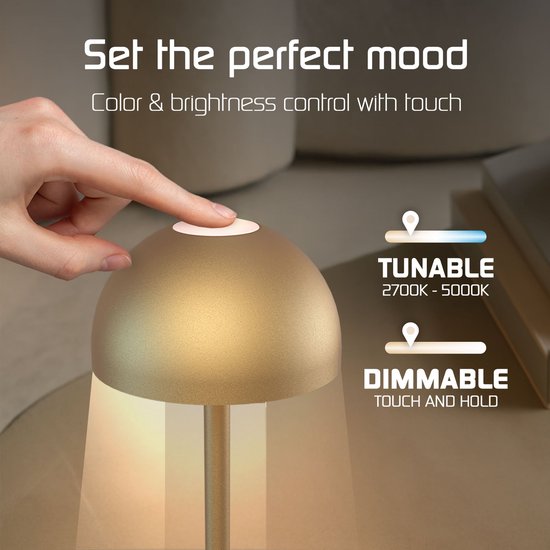 UMAGE LED oplaadbare tafellamp Asteria Move antraciet/messing 31cm