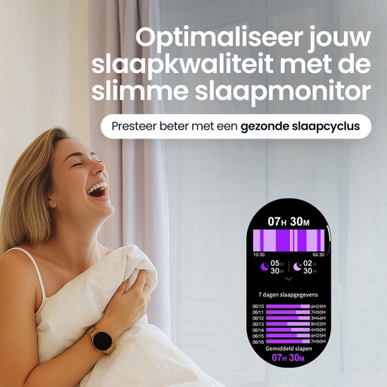 Siltcon® Auréa Smartwatch Dames - Horloge Dames - Stappenteller Horloge Dames - Hartslagmeter - Slaapmonitor - Saturatiemeter - Geschikt voor iOS/Android - AMOLED - RVS - Elke pols - Incl. 5 Bandjes