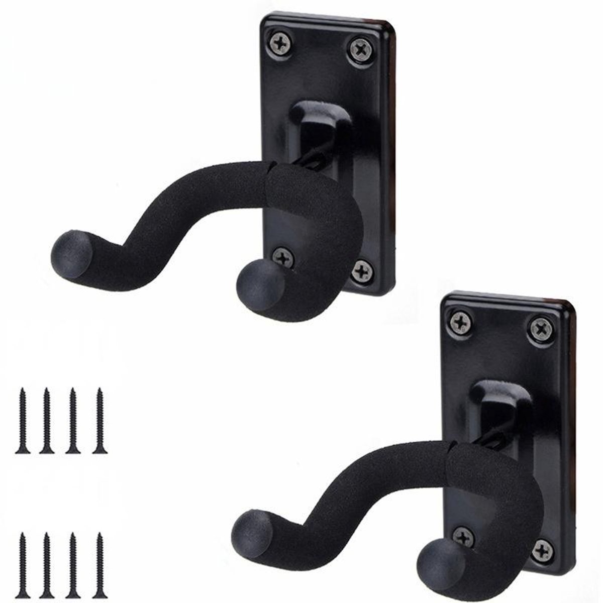 Gitaarmuurbevestiging - voor akoestische, klassieke, bas- en elektrische gitaren - 2-pack - Mat
