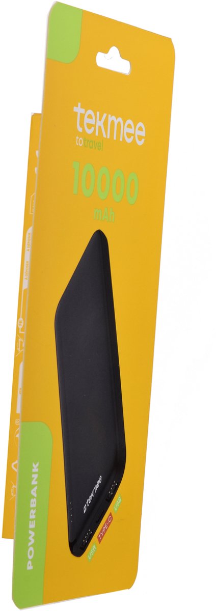 TEKMEE Powerbank 10000mAh – 2USB + Type-C – Draagbare Oplader – foto 6