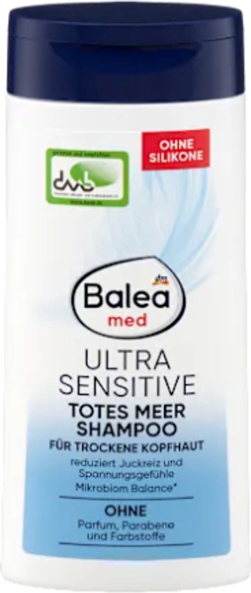 Balea Med Shampoo - Ultra Sensitive Dode Zee | 1x 250 ml - Vermindert irritaties en roodheid | Zonder parfum, parabenen en kleurstoffen