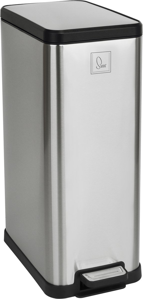 STM18 pedaalemmer 18l - incl. binnenemmer Softclose deksel zilver