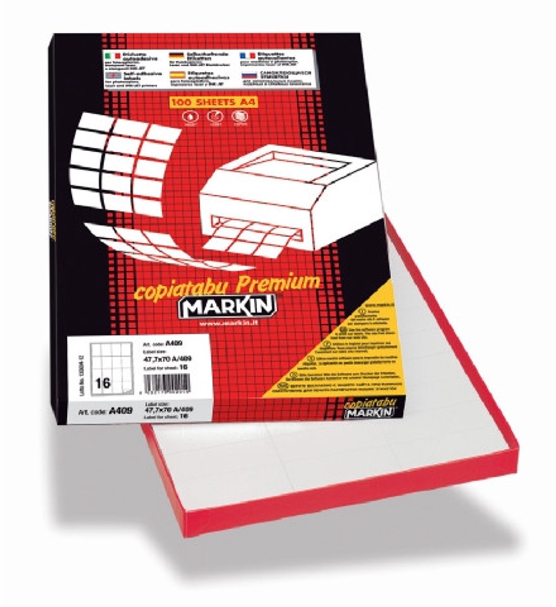 Markin 210A431 etiket Afgeronde rechthoek Permanent Wit 1200 stuk(s)
