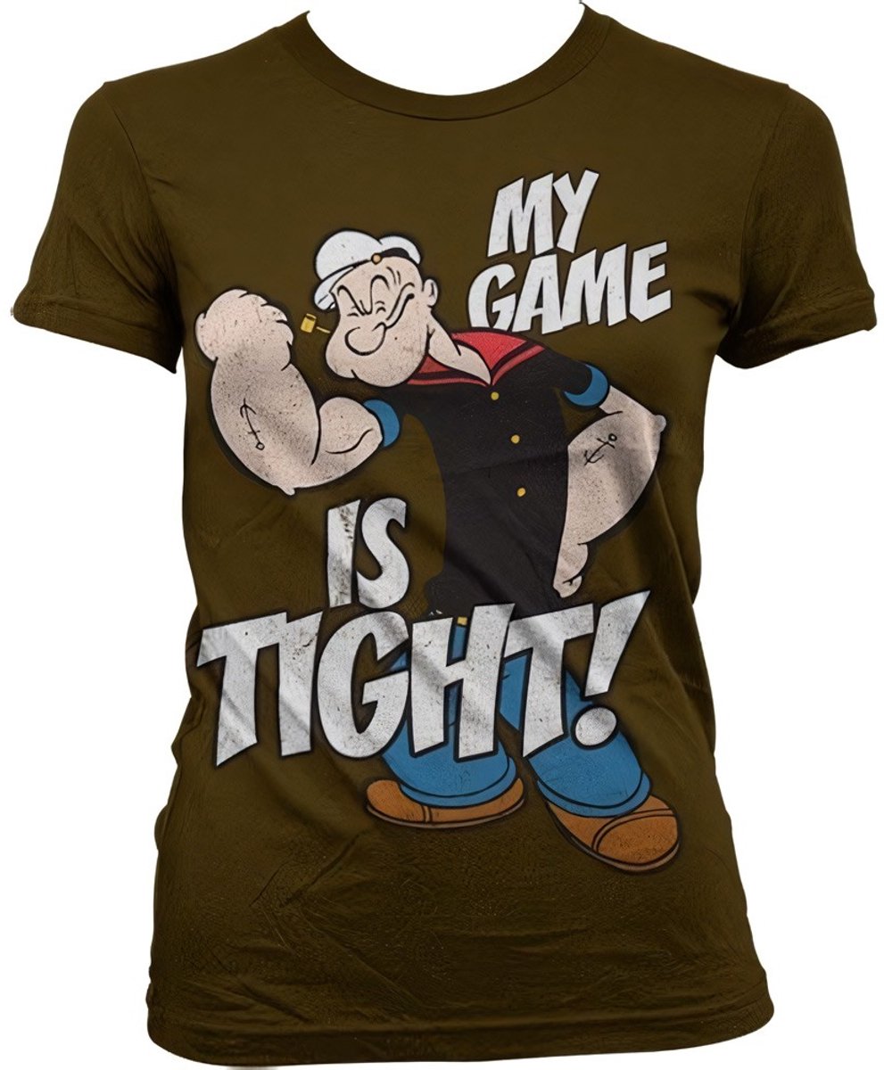 Popeye Game Is Tight Girly T-shirt voor dames, bruin