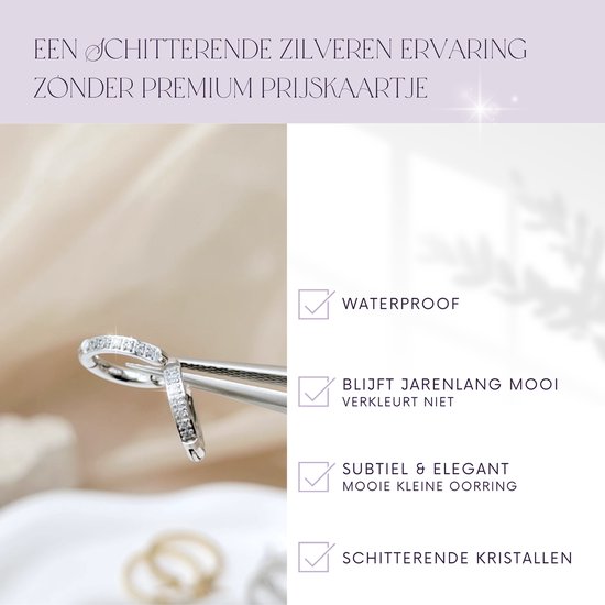 Semyco® Boucles d'oreilles en argent femme Nova - Boucles d'oreilles Or blanc 14 carats PVD - Zircone Earcandy 12 mm - Boucles d'oreilles coquelicot Fille - Cadeau pour petite amie - Klein taille