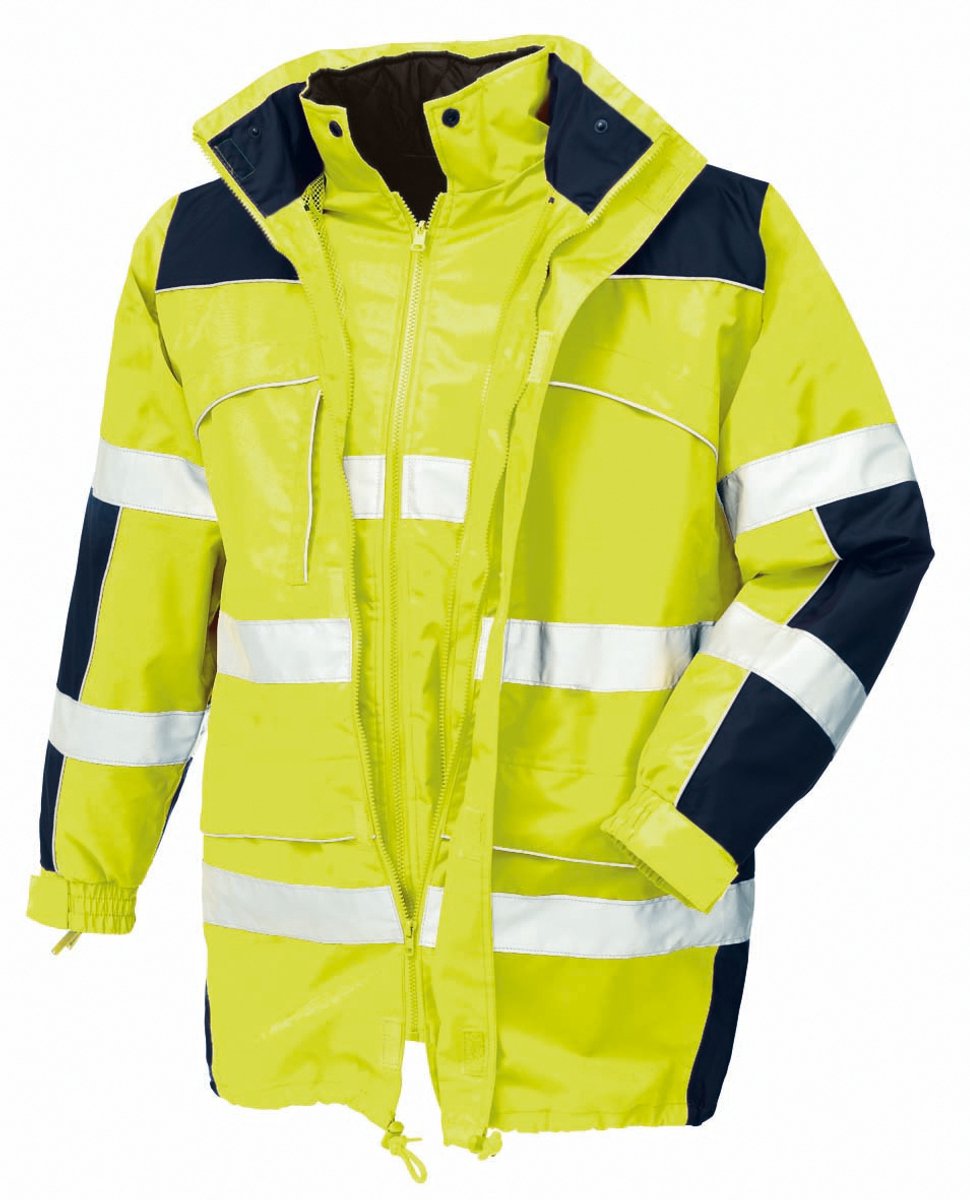 teXXor Warn-Wetterschutzparka Toronto Leuchtgelb/Navy-S