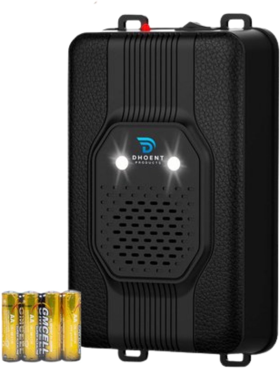 Bol.com Dhoent Products® Marterverjager Auto 12V - Ultrasone Steenmarter Verjager met Flitslicht - Inclusief 4 Gratis AA Batteri... aanbieding