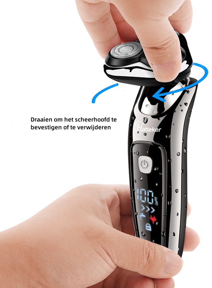 HATTEKER 3-in-1 Scheerapparaat voor Mannen met Vervangend - afbeelding 3