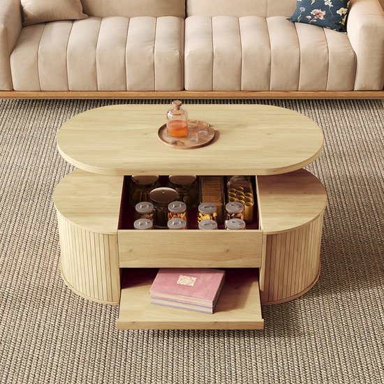 LIFEZEAL Opklapbare salontafel, moderne salontafel met verhoogd