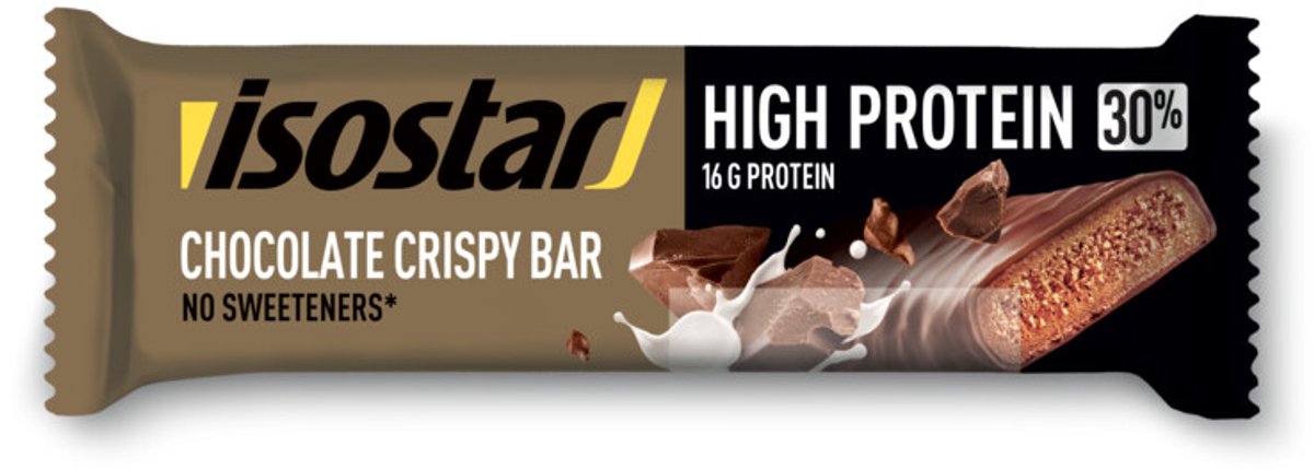 Isostar - High Protein Sportreep Chocolate - 12 x 55 gr - Voordeelverpakking