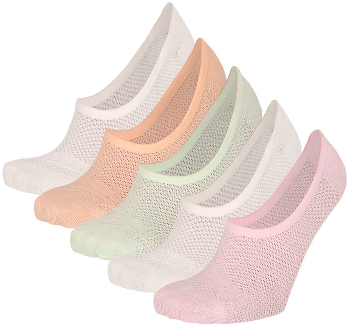 Apollo - Sportsokken Dames Kort Microvezel 5-pack - Pastel - One Size