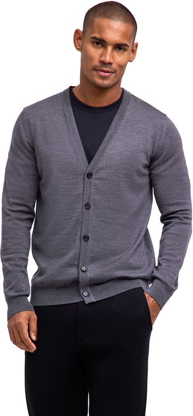 Gilet FALKE Basic New Merino en laine douce et élégante pour homme, gris - taille S