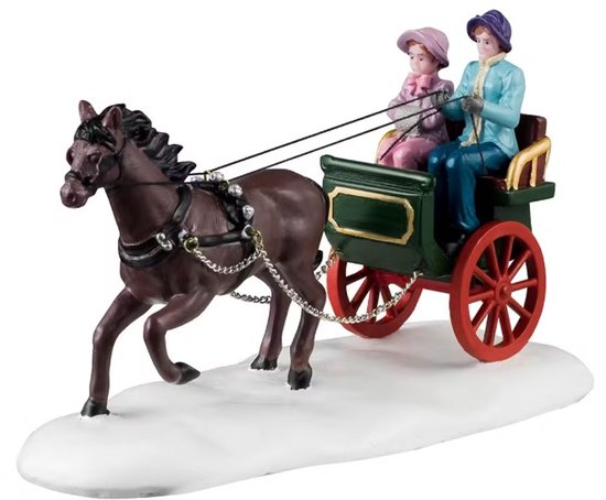 LEMAX Kerstdorp - Winterkoets Rit - 8x13.5x6.5 cm
