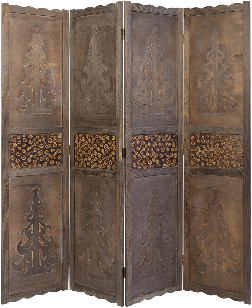 Homestyle4u Kamerscherm - 160x170 cm - bruin - 4-delig - houten decoratie