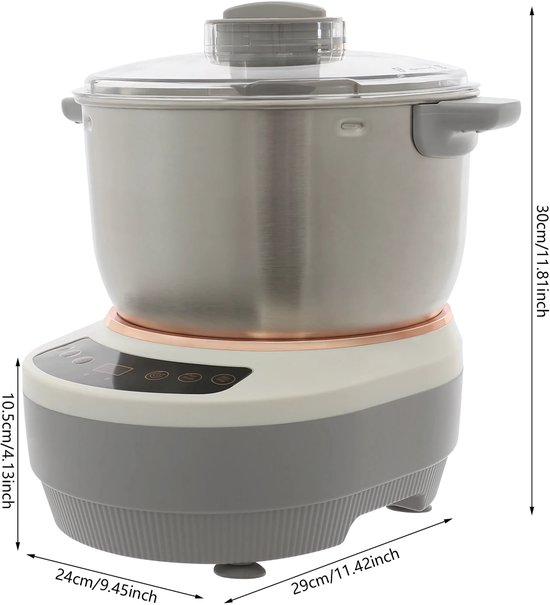 Kneedmachine - Keukenmachines - Deegmachine - Deegmixer - Voor Gestoomde Broodjes, Knoedels en Koekjes - Roestvrij Staal — afbeelding 4