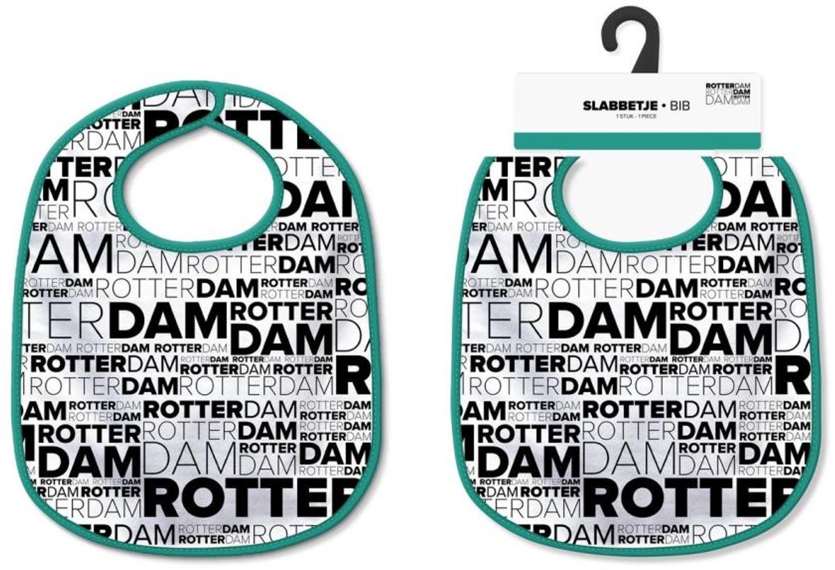 Slabbetje Rotterdam – Katoenen slab met zwart-wit print