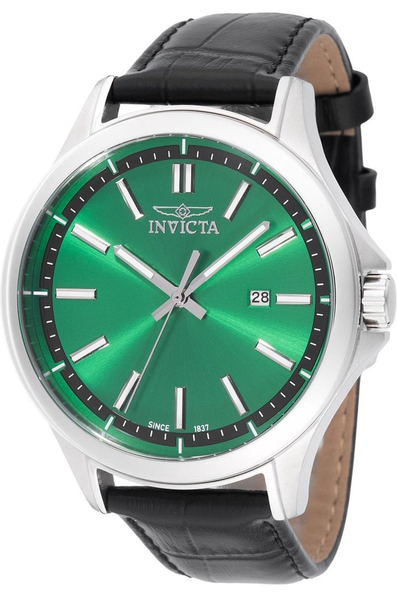 Invicta Celestial 47808 Heren Horloge - Waterdicht - Analoog - Quartz Uurwerk - Roestvrij Staal met groene Wijzerplaat - 43mm