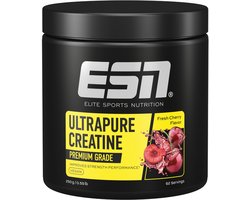 ESN Ultrapure Creatine Poeder, Fresh Cherry, 250 g - Puur Creatine Monohydraat, Premium Kwaliteit, Veganistisch