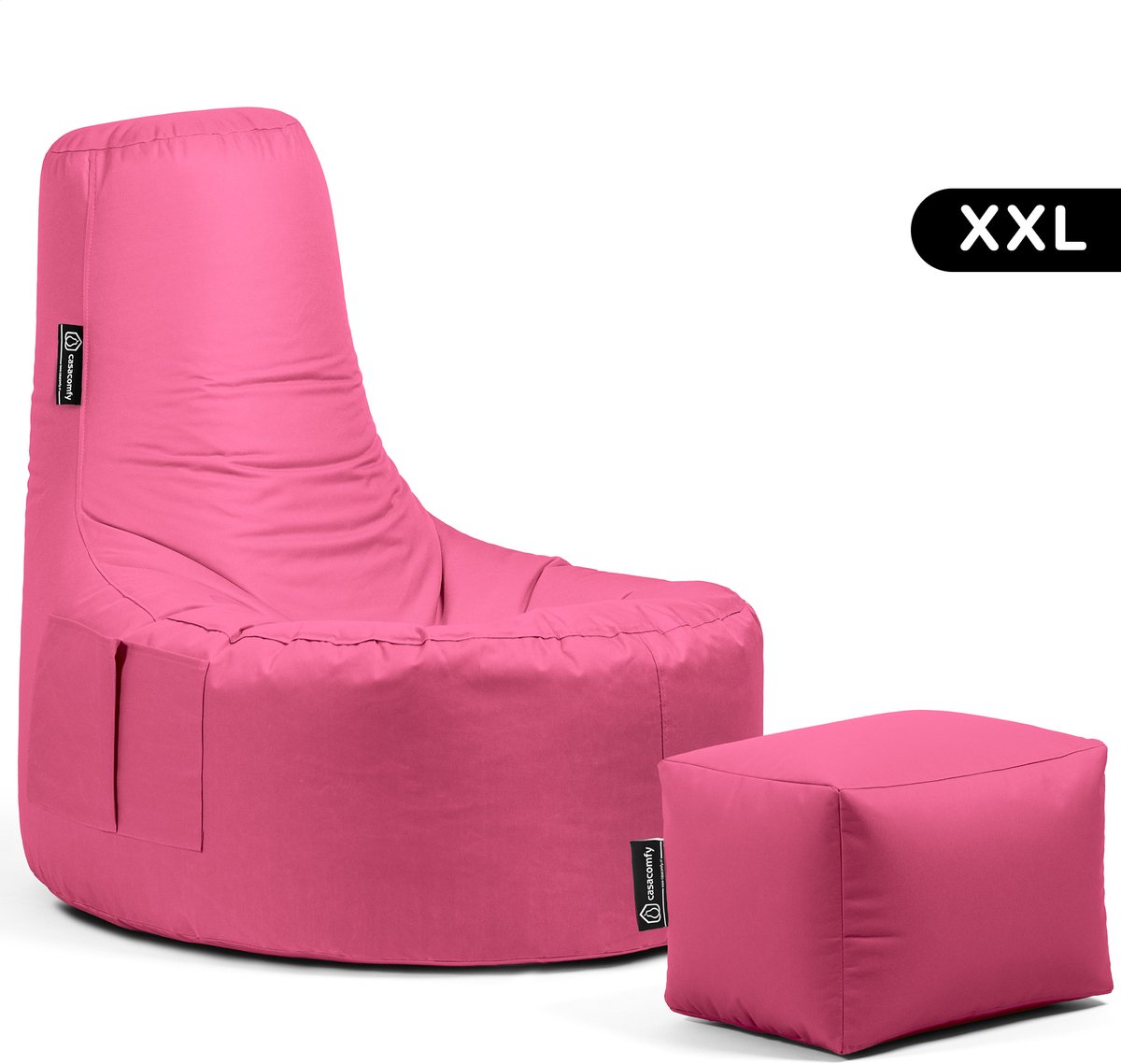 Casacomfy – Gamer XXL – Zitzak met Voetenbankje – Roze – Waterbestendig
