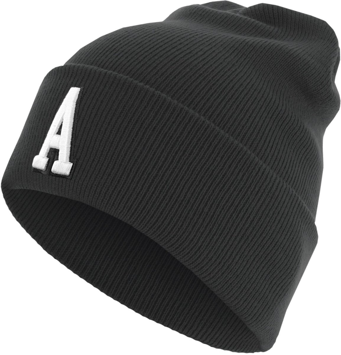 MSTRDS Zwarte muts Letter manchet Knit