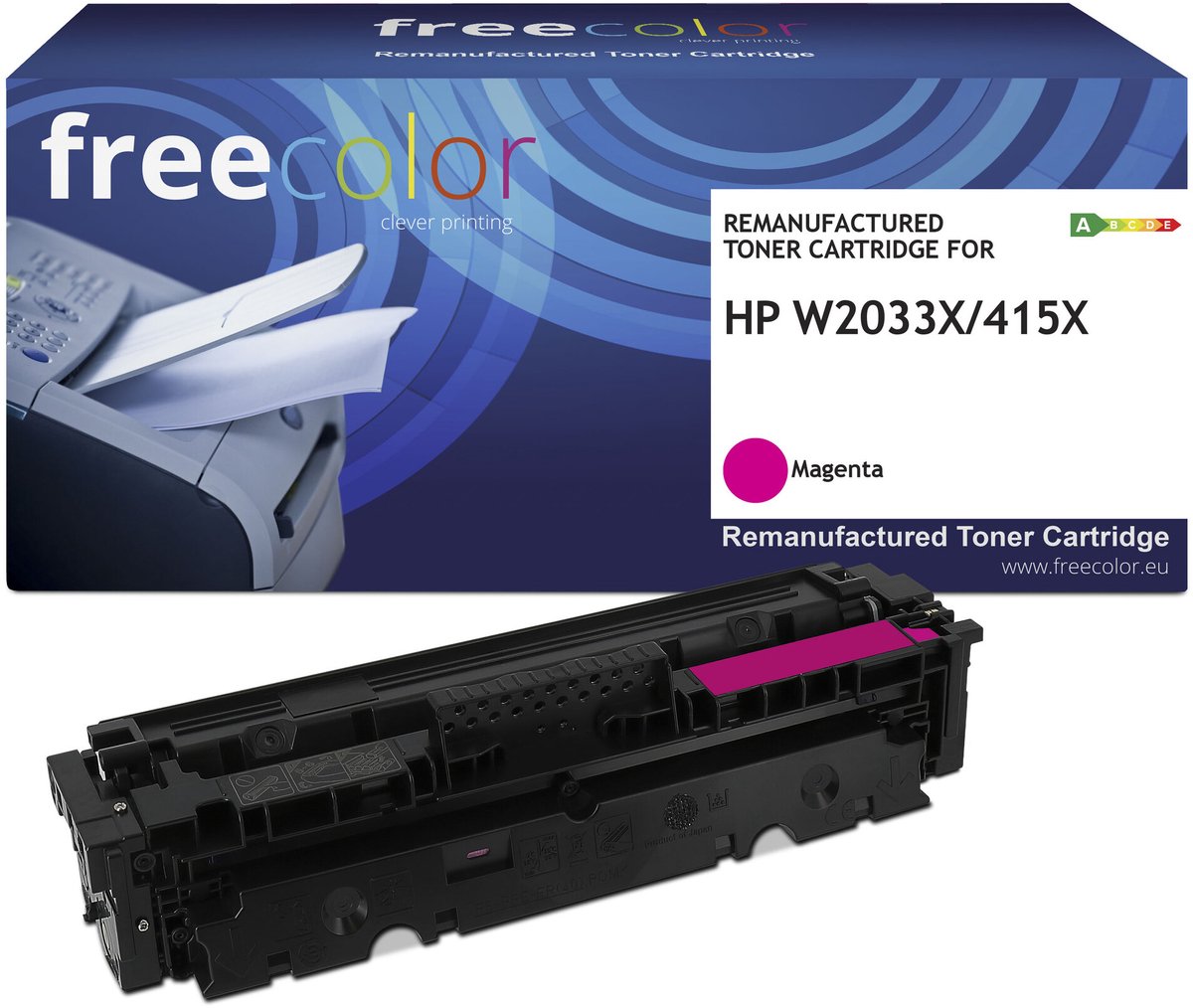 Freecolor - Vervangt HP 415X (W2033X) Toner - Magenta - 6.000 pagina's - Compatible