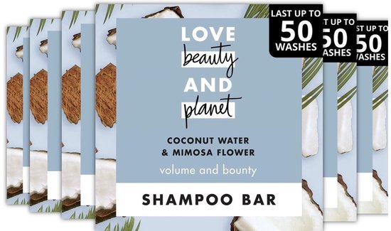 Love Beauty and Planet Shampoo Bar Coconut Water & Mimosa Flower - 6 x 90 Gram